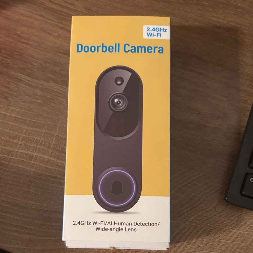 Smart Doorbell Camera with AI Detection - Black